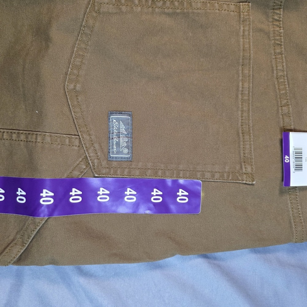 Eddie Bauer Men's Canvas Cargo Utility Shorts Tan 5-Pocket Size 40 NWT - Picture 8 of 10